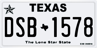 TX license plate DSB1578