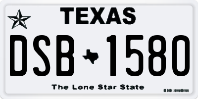 TX license plate DSB1580