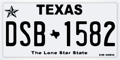 TX license plate DSB1582