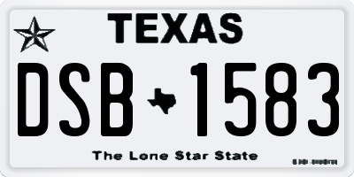 TX license plate DSB1583