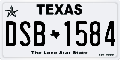 TX license plate DSB1584