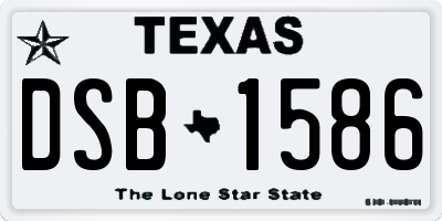 TX license plate DSB1586