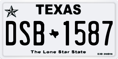 TX license plate DSB1587