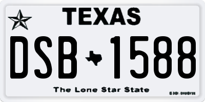 TX license plate DSB1588