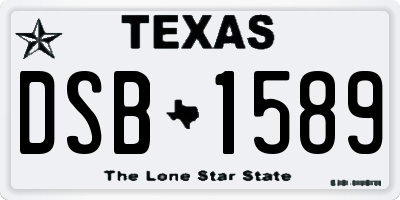 TX license plate DSB1589