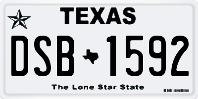 TX license plate DSB1592