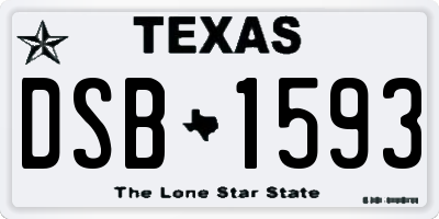 TX license plate DSB1593