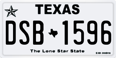 TX license plate DSB1596