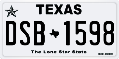 TX license plate DSB1598