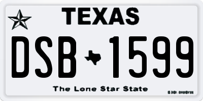 TX license plate DSB1599