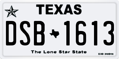 TX license plate DSB1613