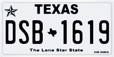TX license plate DSB1619