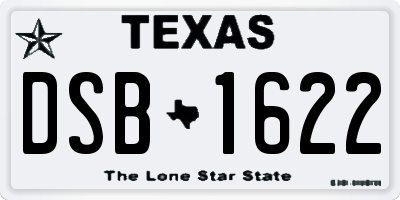 TX license plate DSB1622