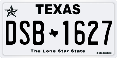 TX license plate DSB1627