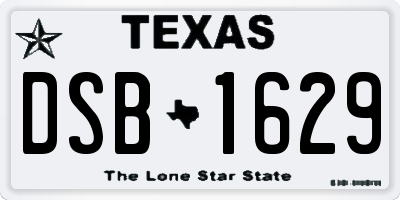 TX license plate DSB1629