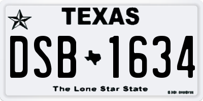 TX license plate DSB1634