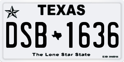 TX license plate DSB1636