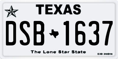 TX license plate DSB1637