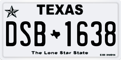 TX license plate DSB1638