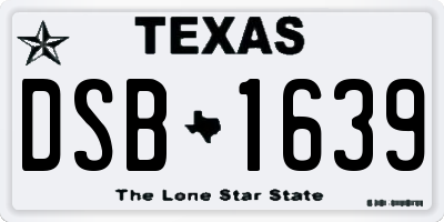 TX license plate DSB1639