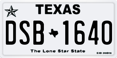 TX license plate DSB1640