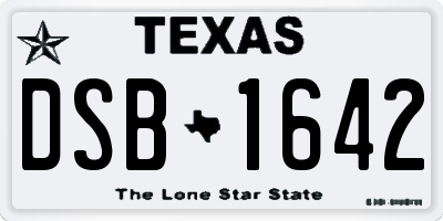TX license plate DSB1642