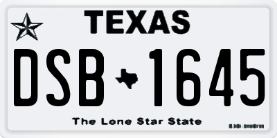 TX license plate DSB1645
