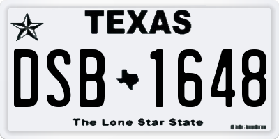 TX license plate DSB1648