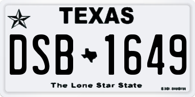 TX license plate DSB1649