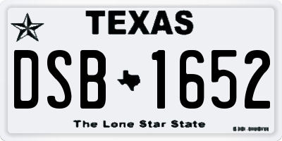 TX license plate DSB1652
