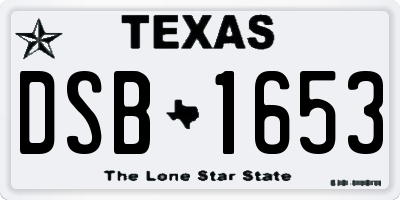 TX license plate DSB1653