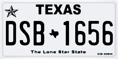TX license plate DSB1656
