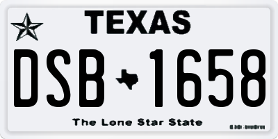TX license plate DSB1658