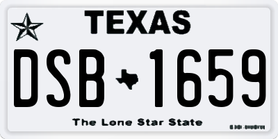 TX license plate DSB1659