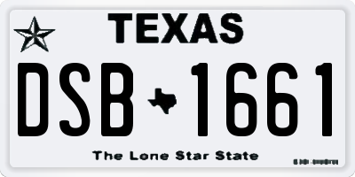 TX license plate DSB1661