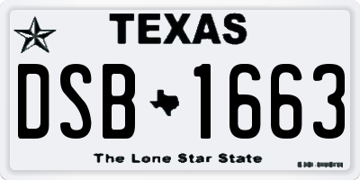 TX license plate DSB1663