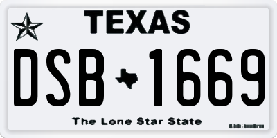 TX license plate DSB1669