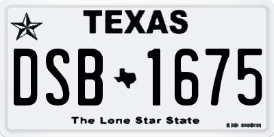TX license plate DSB1675