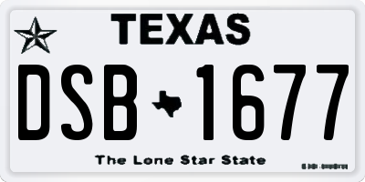 TX license plate DSB1677