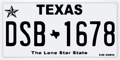 TX license plate DSB1678