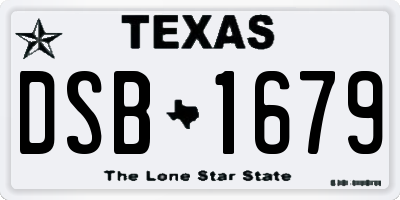 TX license plate DSB1679