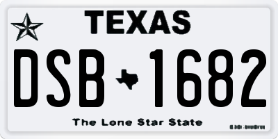 TX license plate DSB1682