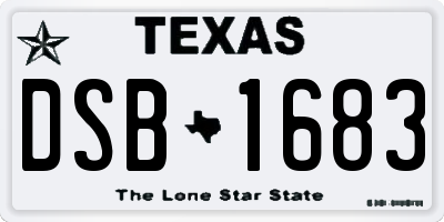 TX license plate DSB1683