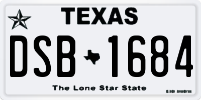 TX license plate DSB1684