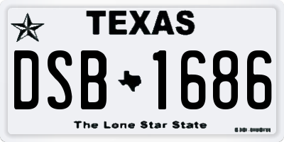 TX license plate DSB1686
