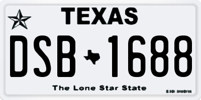 TX license plate DSB1688