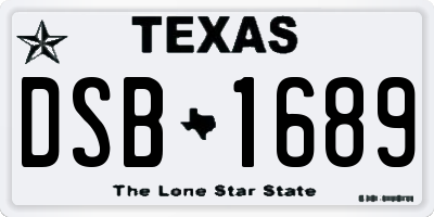 TX license plate DSB1689