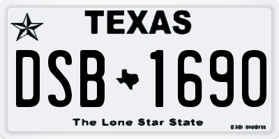 TX license plate DSB1690