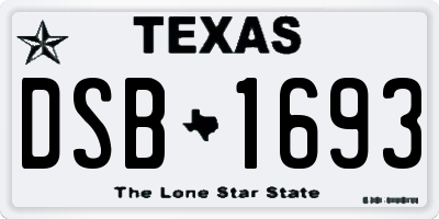 TX license plate DSB1693