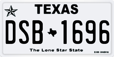 TX license plate DSB1696